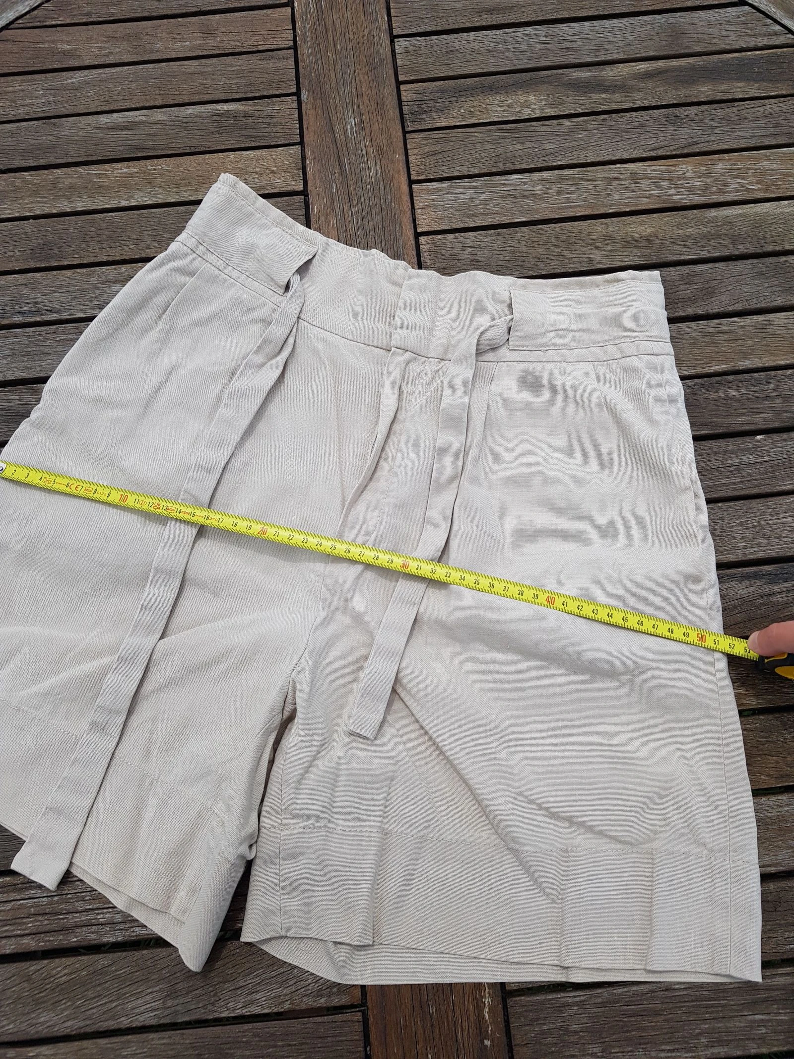 Bermudas de cintura alta em algodão e linho – photo 8